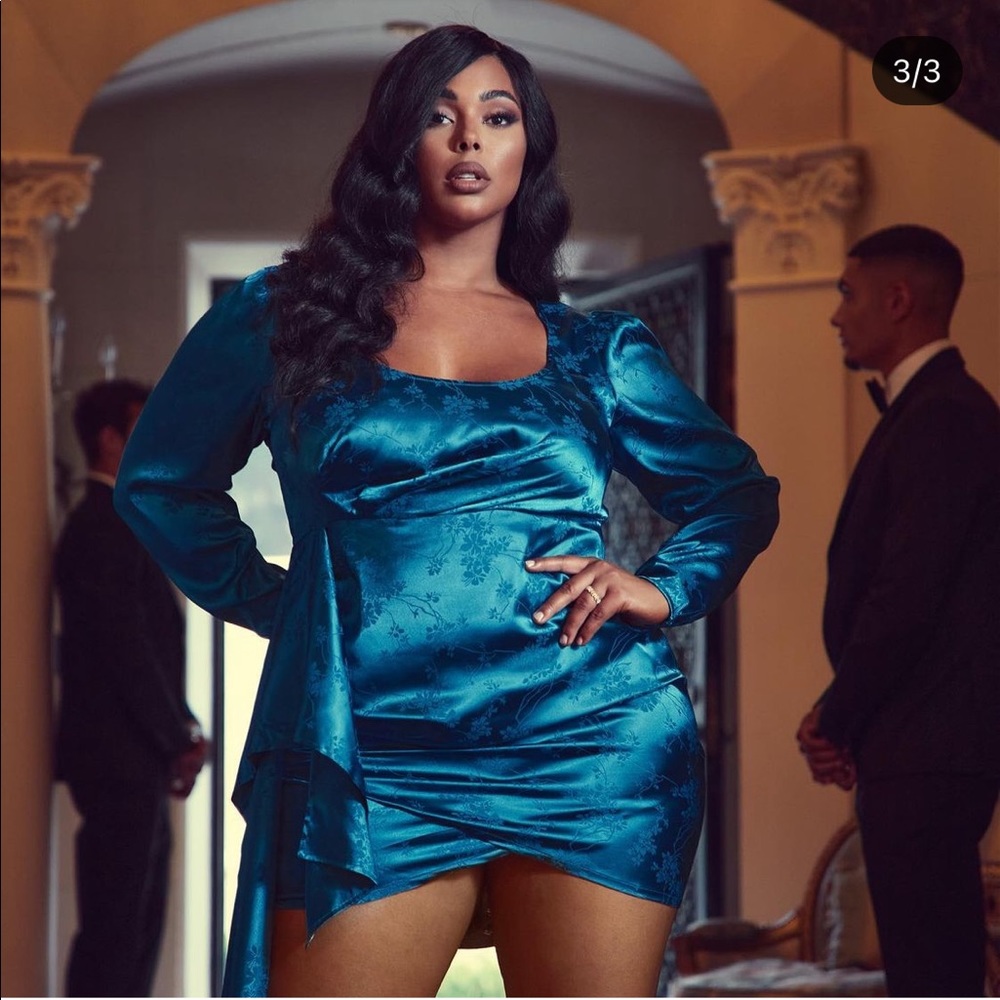 Satin Teal Color Dress